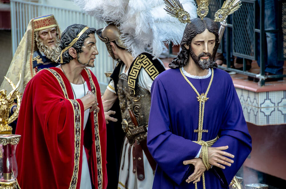 Picture, sculptures, passion, Christ, Jesus, Lord, Pilates, holy-week, Easter, Passover, religious, procession, Seville, Spain, 