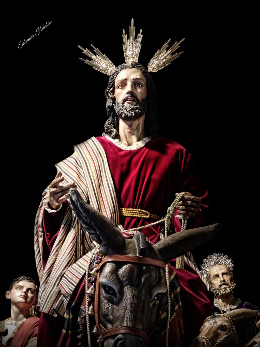 Picture, Jesus, lord, Christ, triumphal, entry, entrance, jerusalem, wood, wooden, statue, sculpture, religious, passion, passover, Easter, procession, donkey, palms, sunday, 